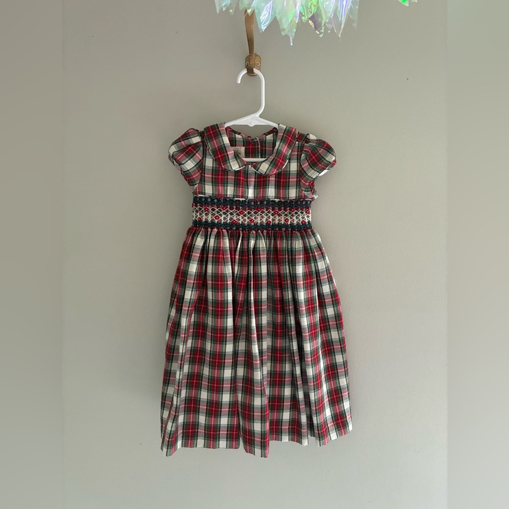 Laura Ashley‎ London Plaid Smocked Classic Christmas Dress Size 3T